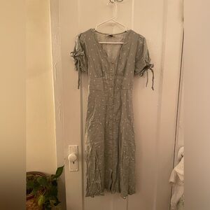 Cute mint green linen blend dress